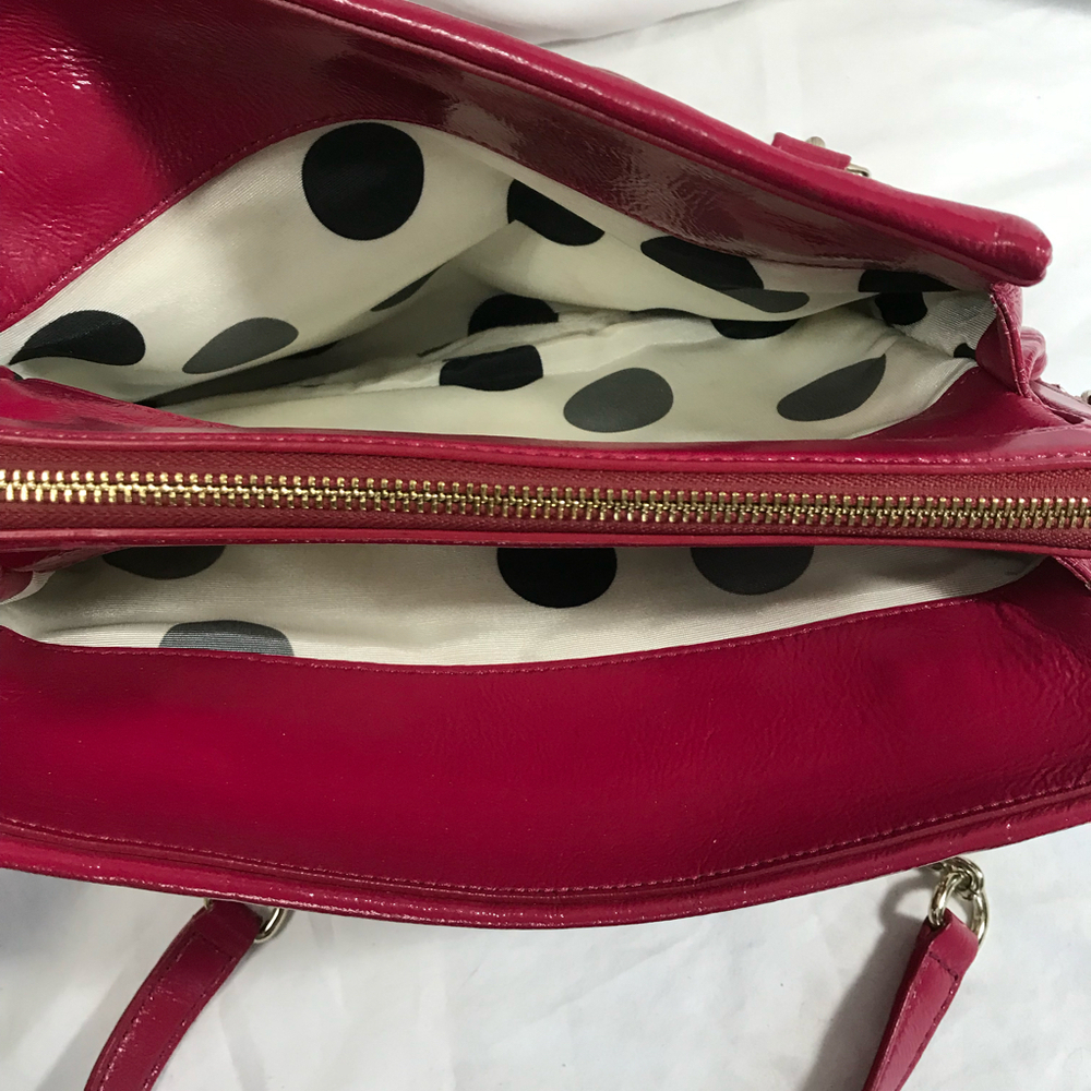 Kate Spade Dark Pink Leather Shoulder Bag with Chain Strap - Picture 7 of 8